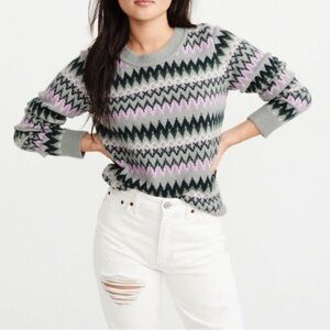 Abercrombie and fitch  Pattered  Women's Sweater - Gray and Pink